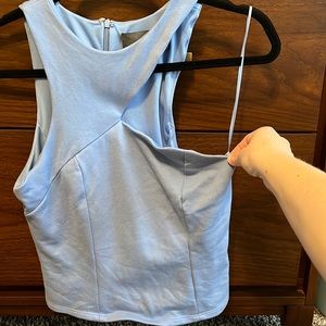 Asymmetrical blue fitted top from Anthropologie